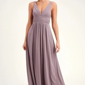 Lulu's Leading Role Taupe Maxi Bridesmaid